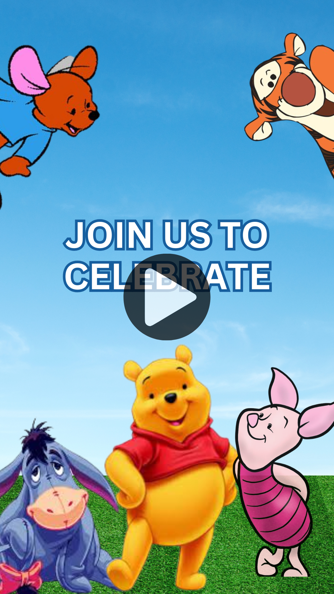 Winnie the Pooh Baby Shower Digital Invitation – Adorable Theme Video Invite