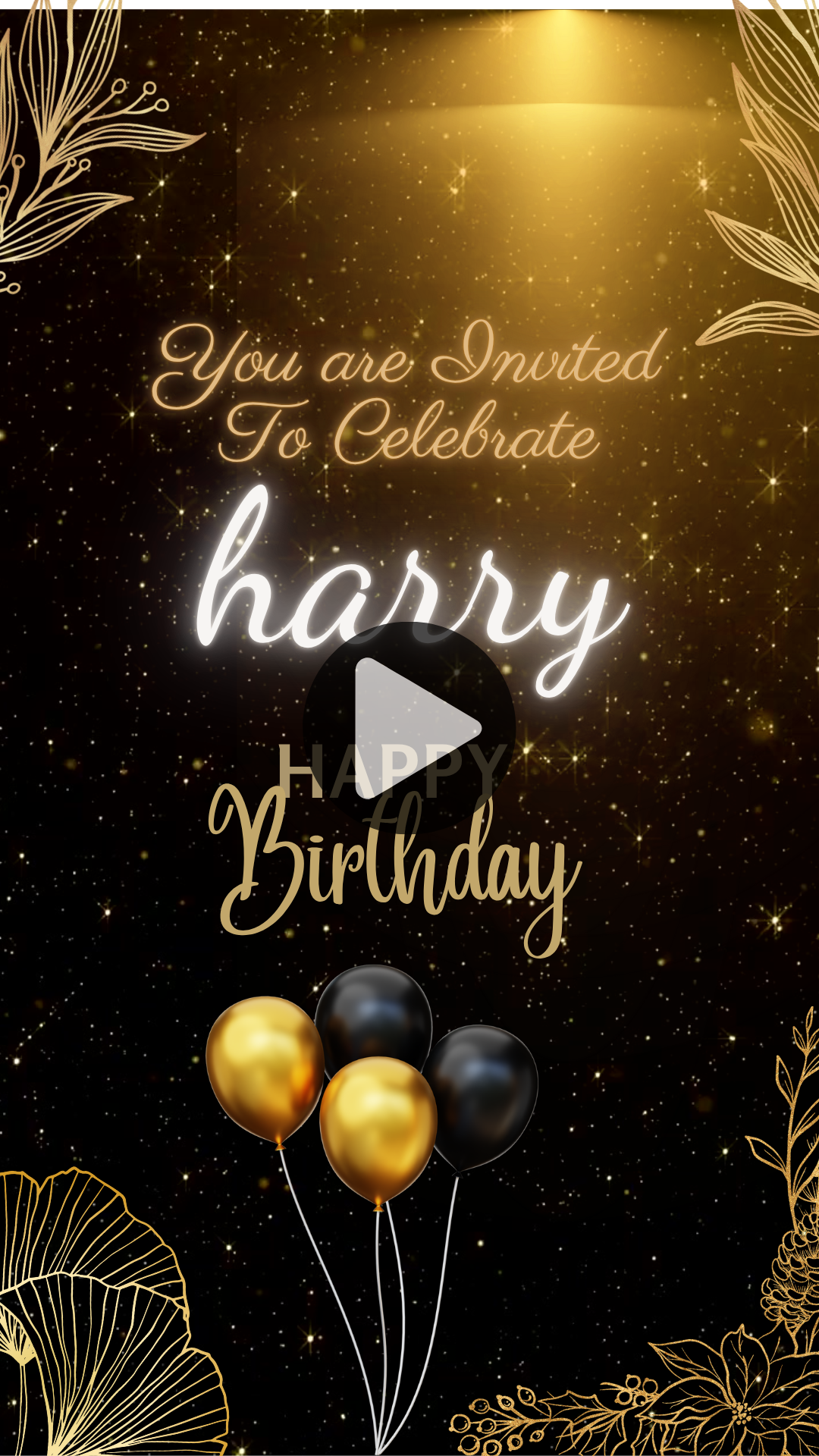 65th Birthday Party Video Invitation – Custom Animated Digital Invite