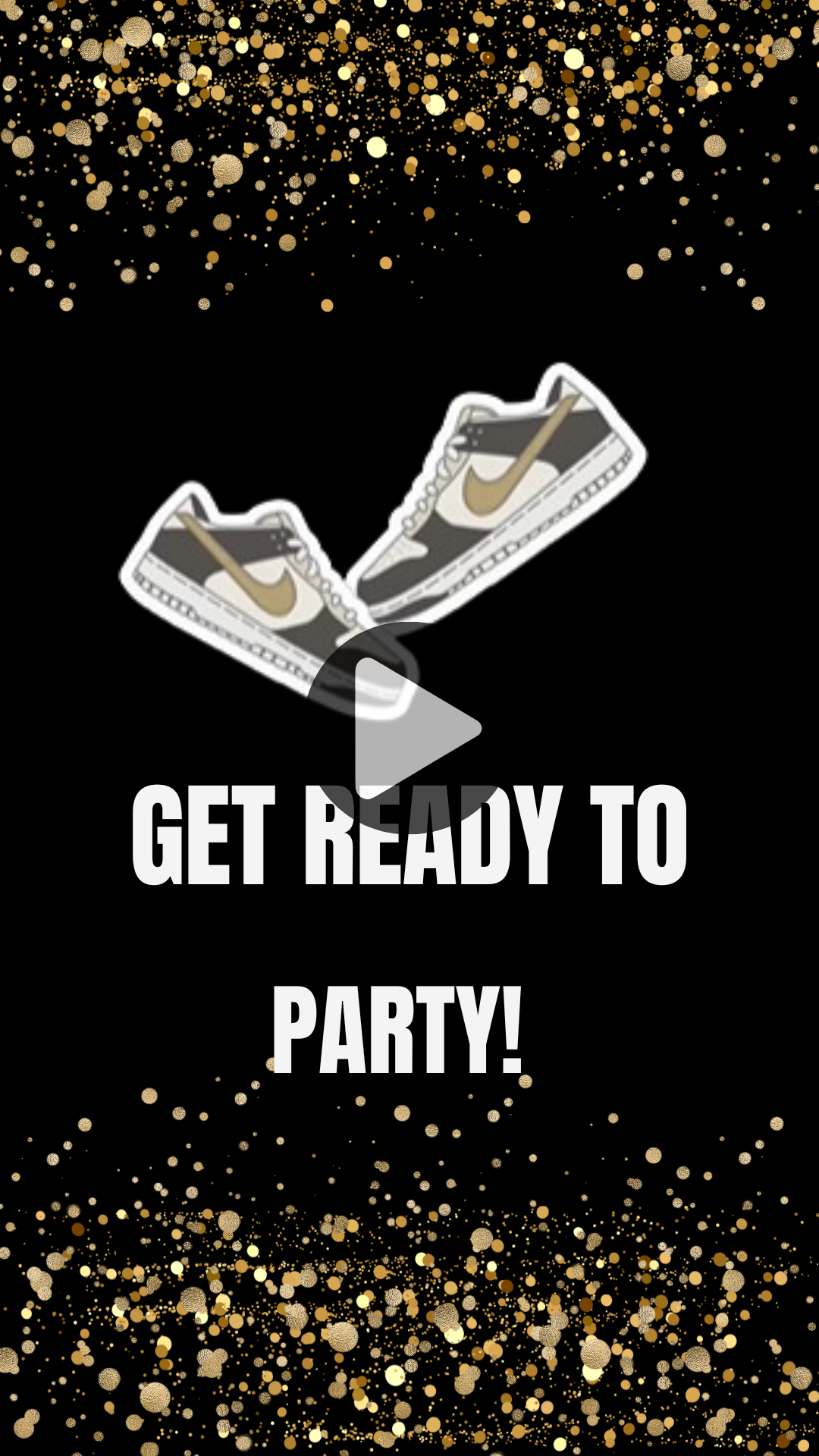 Turn Heads with a Glam Sneaker Ball party Video Invitation – Golden Birthday Video Invites