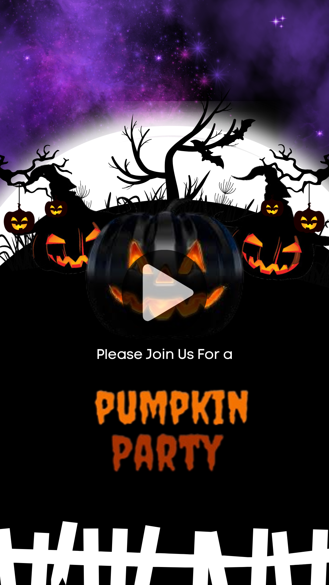 Spooky Animated Pumpkin Video Invitation – Perfect Theme for Halloween Parties Digital Invites