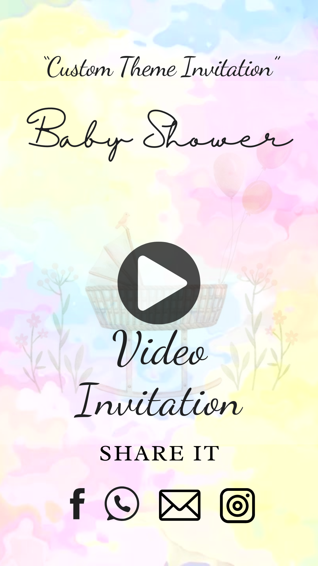 Personalized Baby Shower Invite – Customizable Theme Digital Video