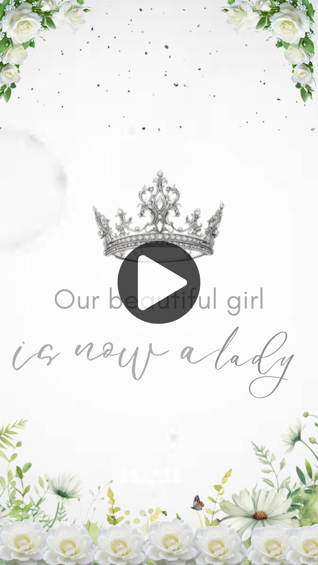 Sage Green Quinceanera Digital Invitation - A Soft and Stylish Timeless Quinceañera Video Invite