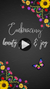 Mexican Fiesta Black Floral Quinceañera Video Invitation - Elegant Folk Art Digital Invite