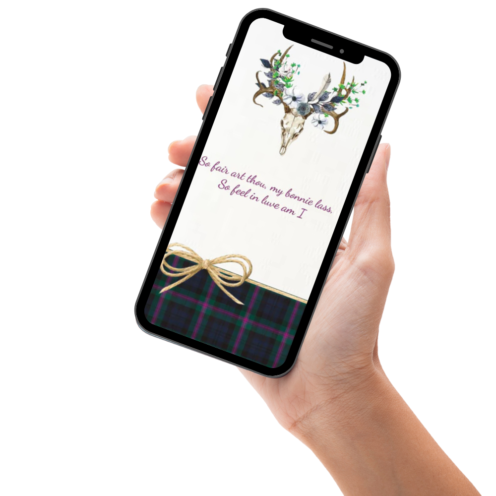 Scottish Theme Wedding Video Invitation – Scottish Theme Digital Wedding Invite &amp; Save the Datete