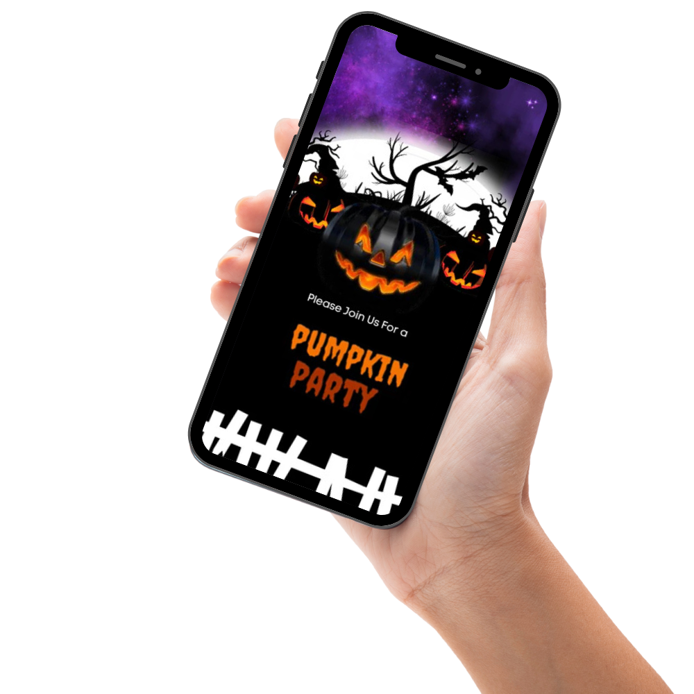 Spooky Animated Pumpkin Video Invitation – Perfect Theme for Halloween Parties Digital Invites