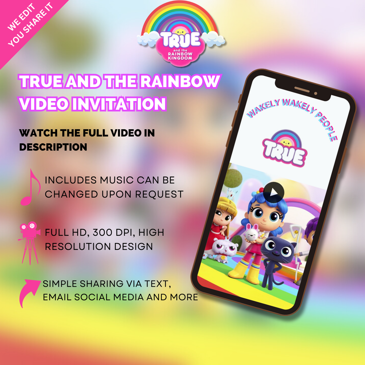 True and the Rainbow Kingdom Birthday Video Invitation – Magical Animated Video Invite